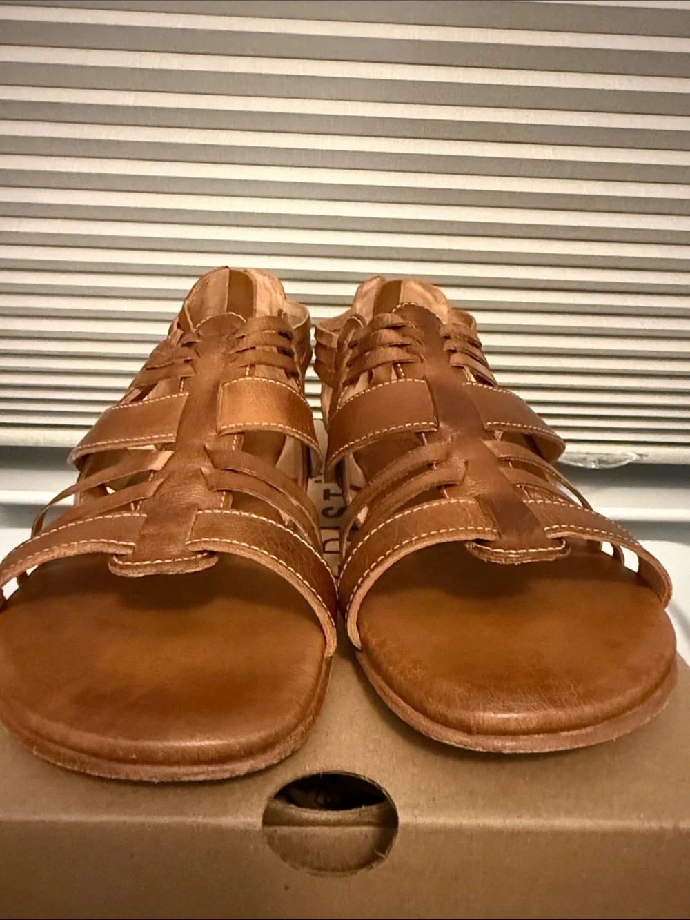 Bed Stu Tan Rustic Leather Cara Sandals 9.5